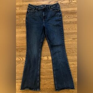 Old Navy Extra High Rise Flare Jeans Dark Wash 14 Tall